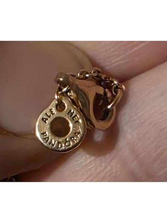 Pandora Ale Mei Rose Gold Plated 925 Circle Pendant Necklace with Clear Crystals - Picture 6 of 7
